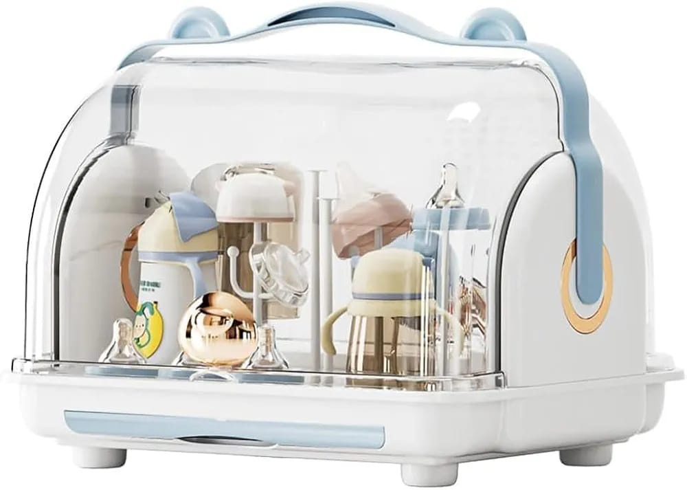 Baby Bottle Drying Rack & Storage Organizer | BPA-Free Countertop Bottle Holder & Accessories Storage