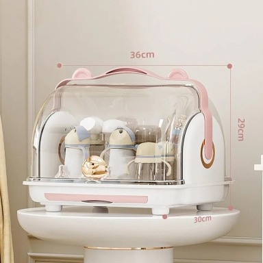 Baby Bottle Drying Rack & Storage Organizer | BPA-Free Countertop Bottle Holder & Accessories Storage