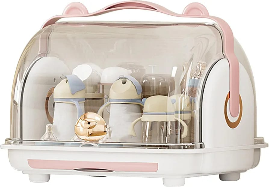 Baby Bottle Drying Rack & Storage Organizer | BPA-Free Countertop Bottle Holder & Accessories Storage