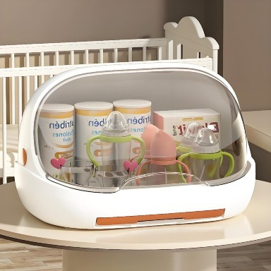 Baby Bottle Storage & Drying Rack with Cover | Dust-Proof BPA-Free Bottle Organizer & Dryer