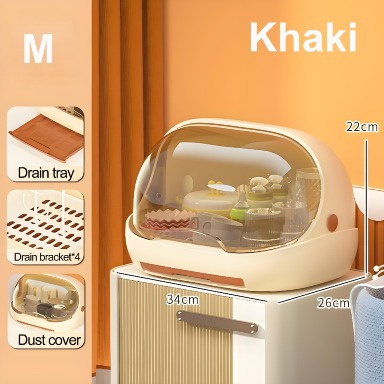 Baby Bottle Storage & Drying Rack with Cover | Dust-Proof BPA-Free Bottle Organizer & Dryer