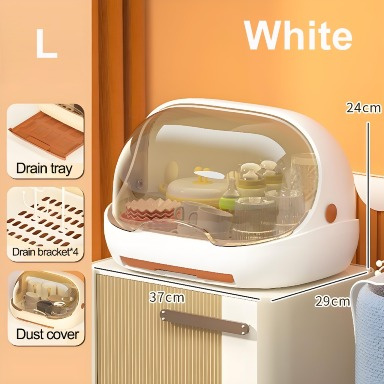 Baby Bottle Storage & Drying Rack with Cover | Dust-Proof BPA-Free Bottle Organizer & Dryer