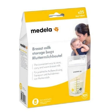 Medela Breast Milk Storage Bags 25pcs | Leak-Proof Double Zipper | BPA-Free Freezer Storage Bags