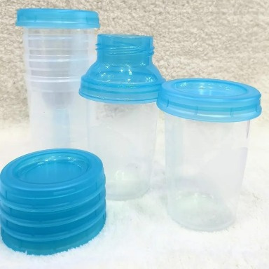 Momeasy Breast Milk Storage Cups 270ml | BPA-Free Stackable Milk Containers with Lids & Pump Adapters