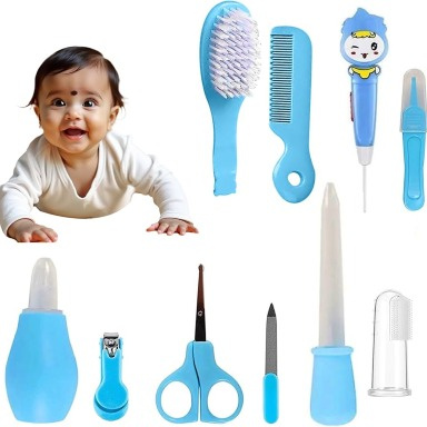 My First Baby Care Set – 10PCS Newborn Grooming & Healthcare Kit (Blue & Pink, BPA-Free)