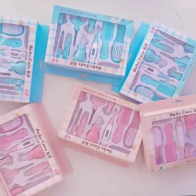 My First Baby Care Set – 10PCS Newborn Grooming & Healthcare Kit (Blue & Pink, BPA-Free)