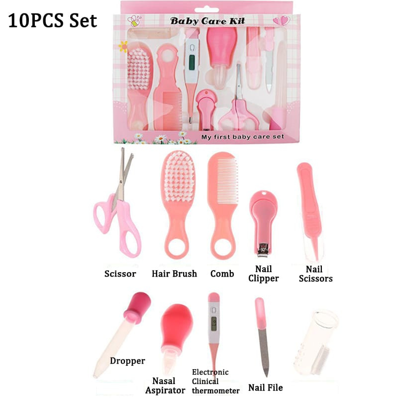 My First Baby Care Set – 10PCS Newborn Grooming & Healthcare Kit (Blue & Pink, BPA-Free)