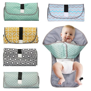 Portable Baby Diaper Changing Pad – Foldable 3-in-1 Waterproof Travel Changing Mat with Storage Pockets