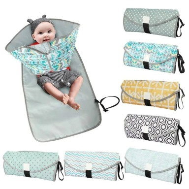 Portable Baby Diaper Changing Pad – Foldable 3-in-1 Waterproof Travel Changing Mat with Storage Pockets