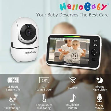 Baby Monitor SM935 Wireless Video Baby Monitor with 3.5" LCD Screen & Pan-Tilt Camera
