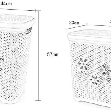 Adix Square Laundry Basket with Lid – Durable Ventilated Plastic Storage Bin