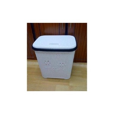 Adix Square Laundry Basket with Lid – Durable Ventilated Plastic Storage Bin