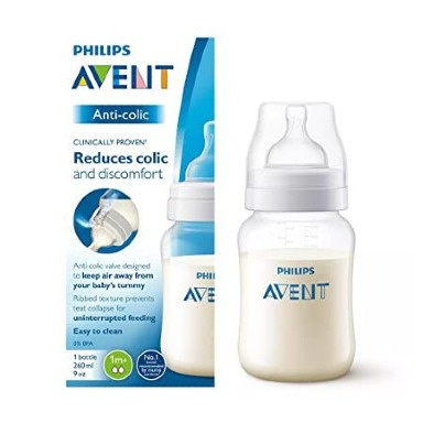 Philips Avent Anti-Colic Baby Bottle 260ml 1m+ | Slow Flow BPA-Free Bottle