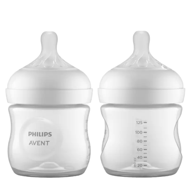 Philips Avent Natural Response Baby Bottle Twin Pack 125ml 0m+ | Anti-Colic BPA-Free