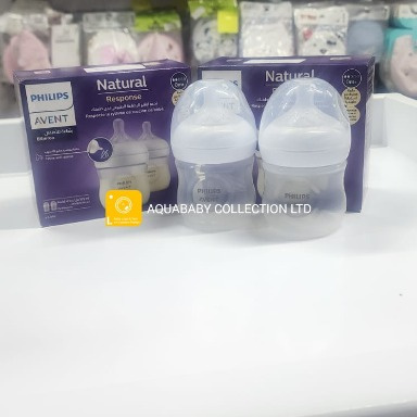 Philips Avent Natural Response Baby Bottle Twin Pack 125ml 0m+ | Anti-Colic BPA-Free