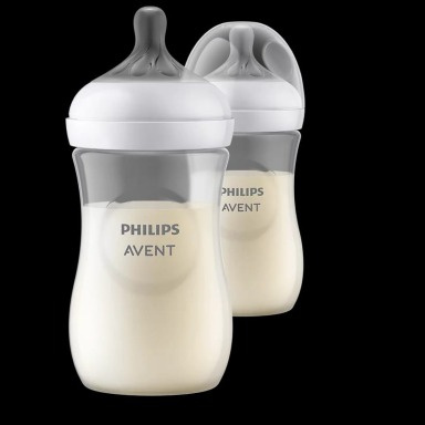 Philips Avent Natural Response Baby Bottle Twin Pack 260ml 1m+ | Anti-Colic BPA-Free