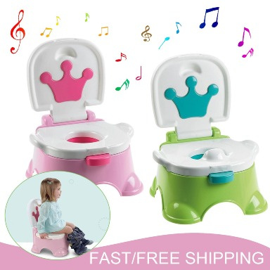 Fisher-Price Royal Stepstool Potty 3-in-1 Toddler Training Seat with Music & Step Stool