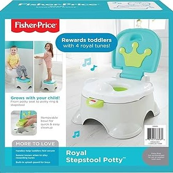 Fisher-Price Royal Stepstool Potty 3-in-1 Toddler Training Seat with Music & Step Stool