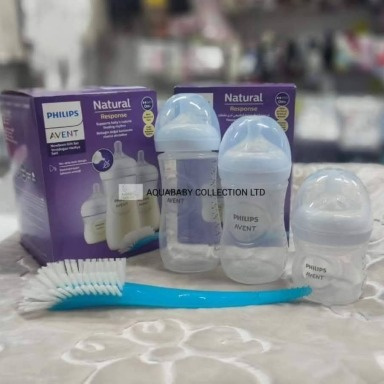 Philips Avent Natural Response Newborn Gift Set | Anti-Colic BPA-Free Baby Bottles