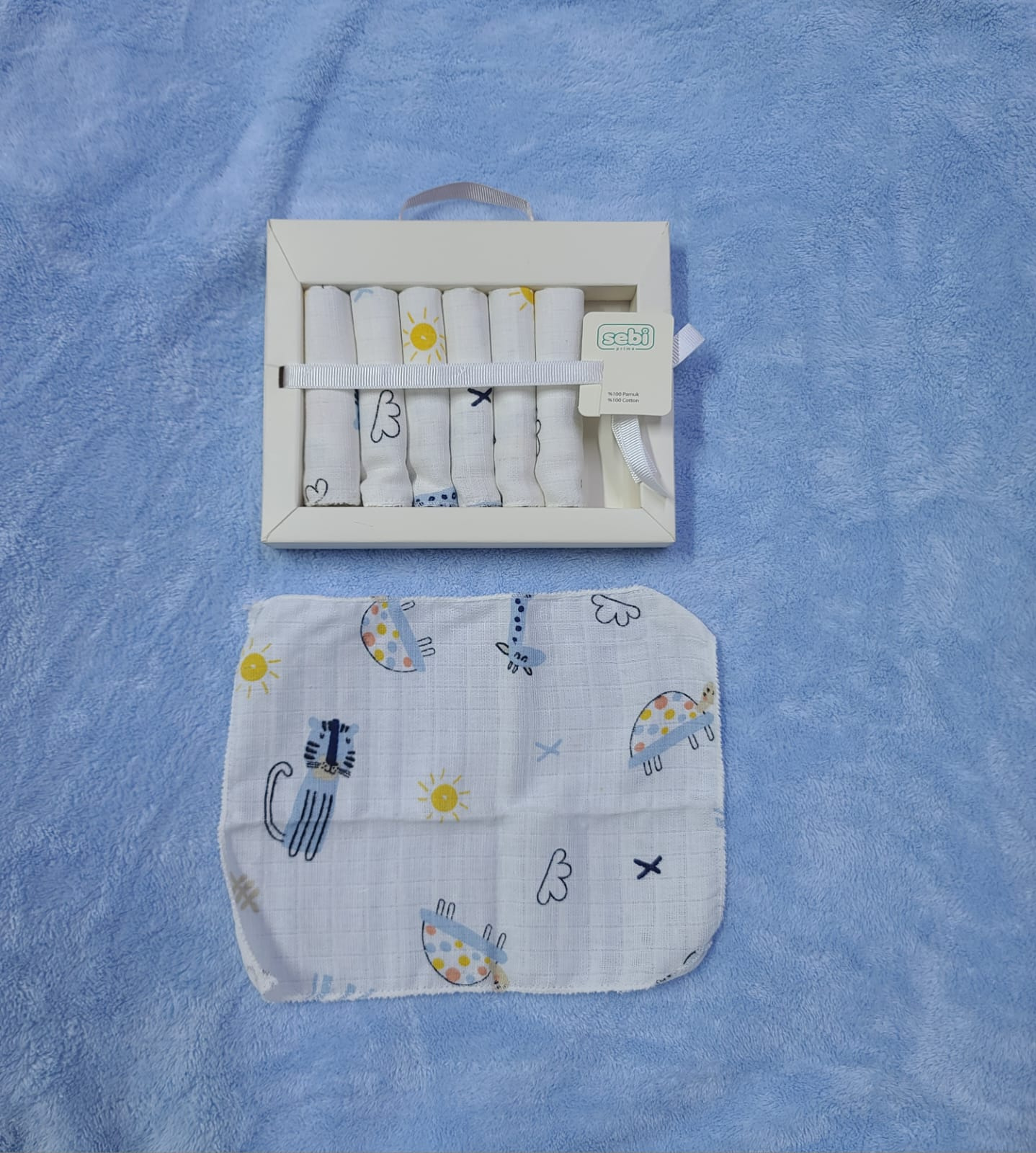 Sebi Bebe 7-Piece Muslin Baby Washcloth Set – Soft Cotton for Delicate Skin