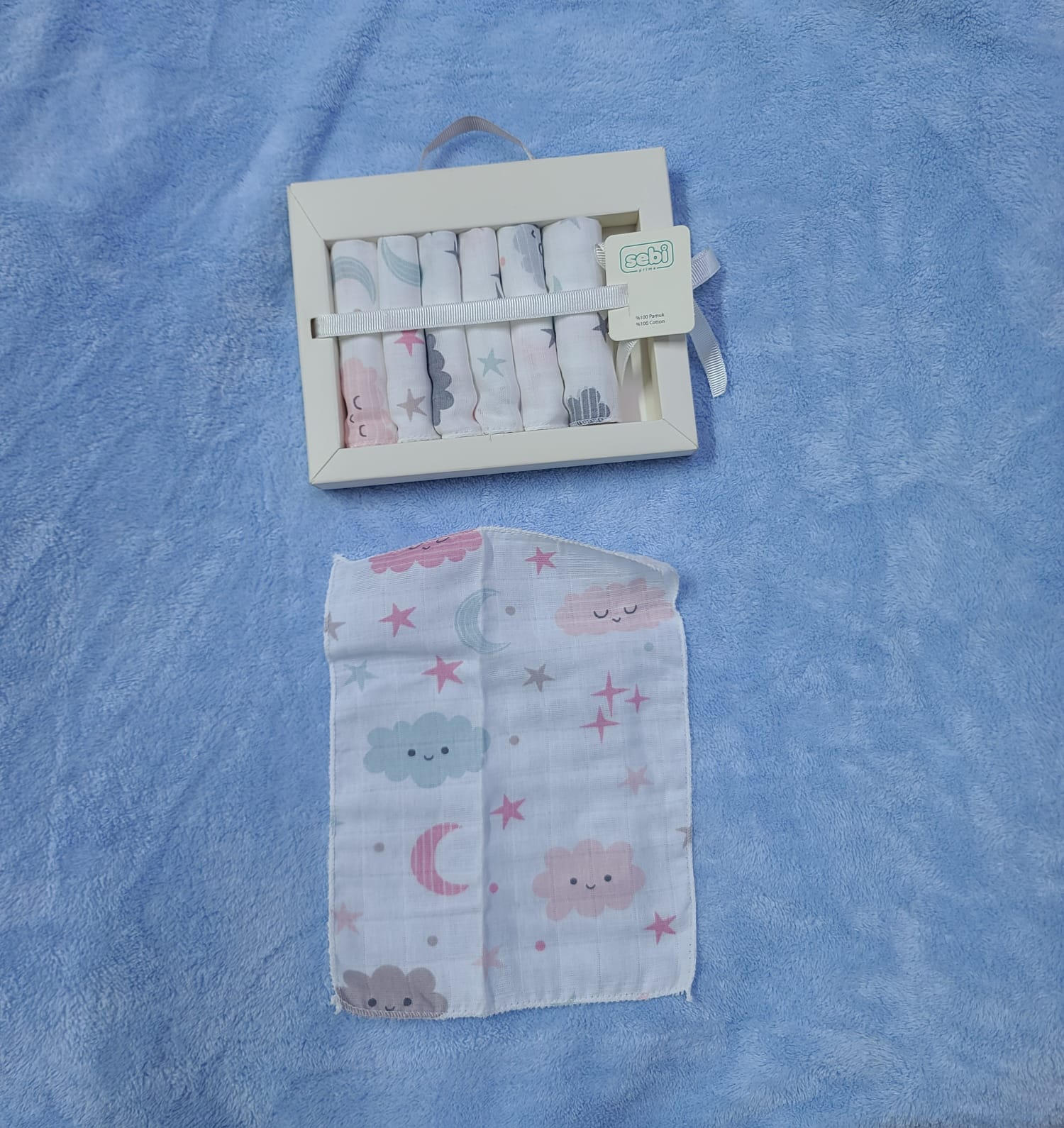 Sebi Bebe 7-Piece Muslin Baby Washcloth Set – Soft Cotton for Delicate Skin