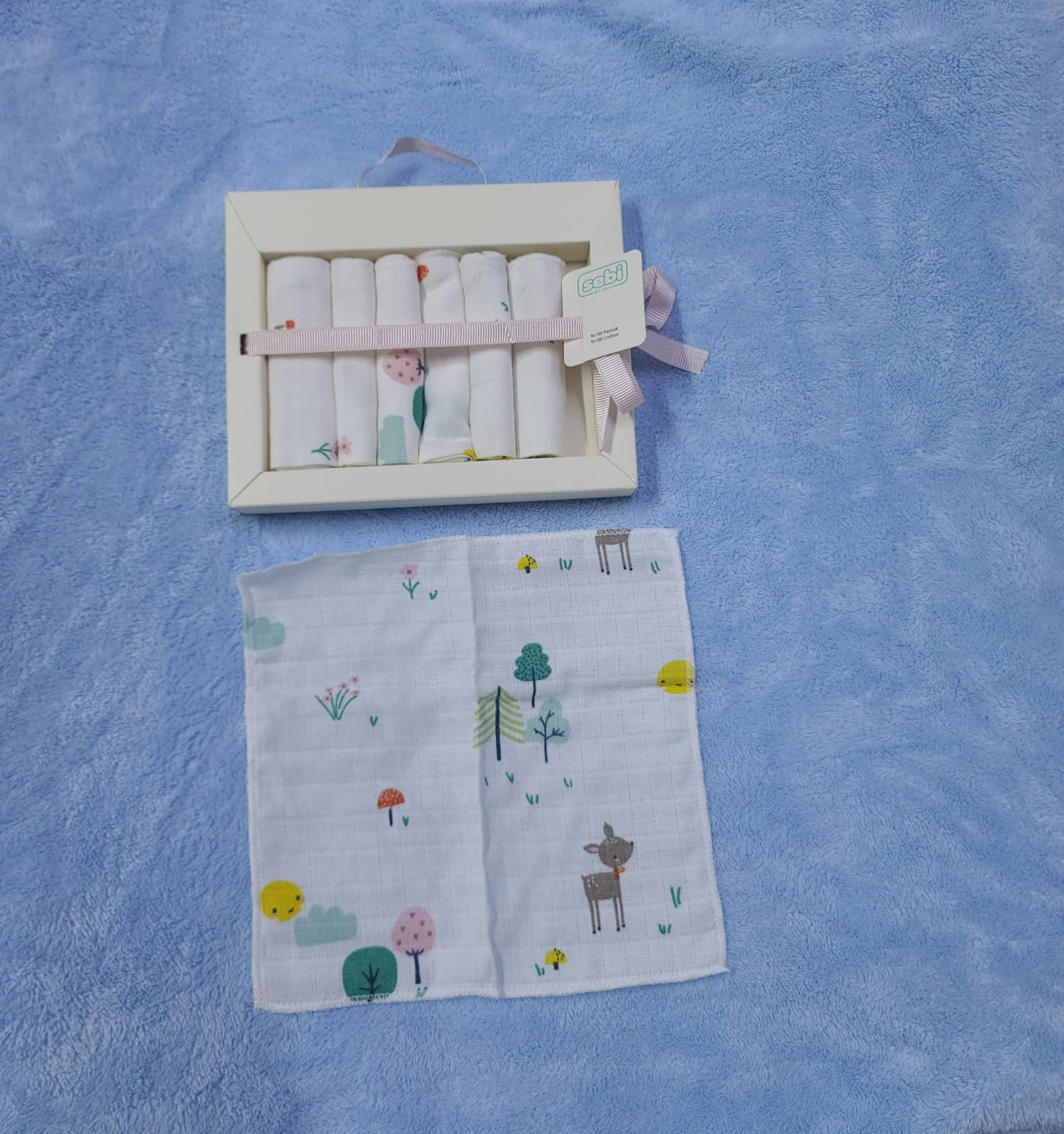 Sebi Bebe 7-Piece Muslin Baby Washcloth Set – Soft Cotton for Delicate Skin