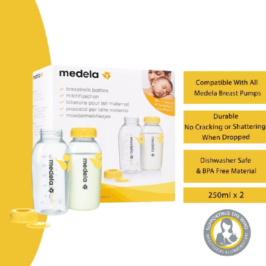 Medela 250ml Twin Pack Breast Milk Storage Bottles – Leak-Proof & BPA-Free