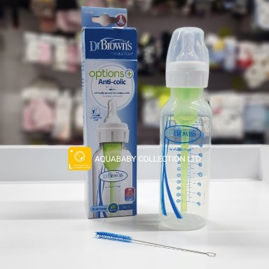 Dr. Brown’s Options+ Anti-Colic Narrow Baby Bottle 250ml– Breast-Like Nipple & Internal Vent