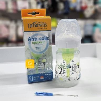 Dr. Brown’s Options+ Wide-Neck Baby Bottle – 150ml Jungle Elephant | Anti-Colic