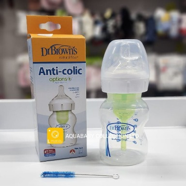 Dr. Brown’s Options+ Anti-Colic Wide-Neck Baby Bottle – 150ml / 5 oz | Breast-Like Nipple