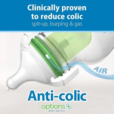Dr. Brown’s Options+ Anti-Colic Wide-Neck Baby Bottle – 150ml / 5 oz | Breast-Like Nipple