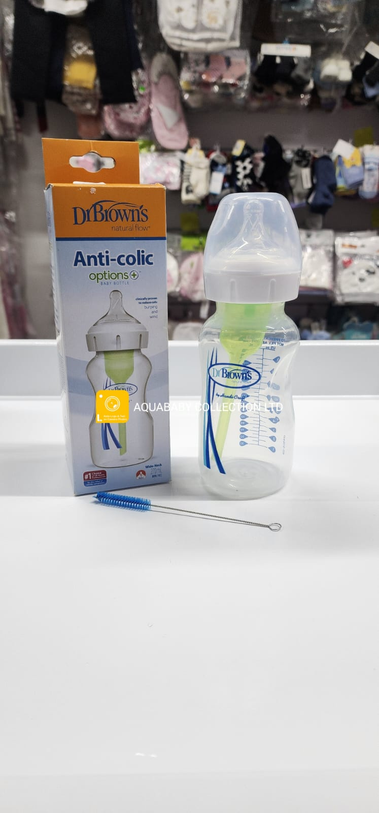 Dr. Brown’s Options+ Anti-Colic Wide-Neck Baby Bottle – 150ml | Breast-Like Nipple & Nutrient Preservation