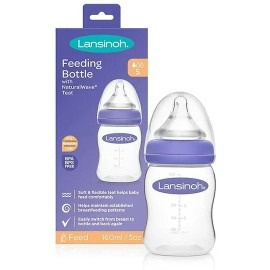 Lansinoh 160ml Feeding Bottle with NaturalWave Teat – Anti-Colic & BPA-Free