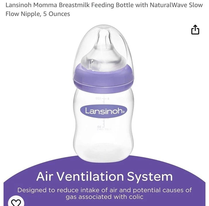Lansinoh 160ml Feeding Bottle with NaturalWave Teat – Anti-Colic & BPA-Free
