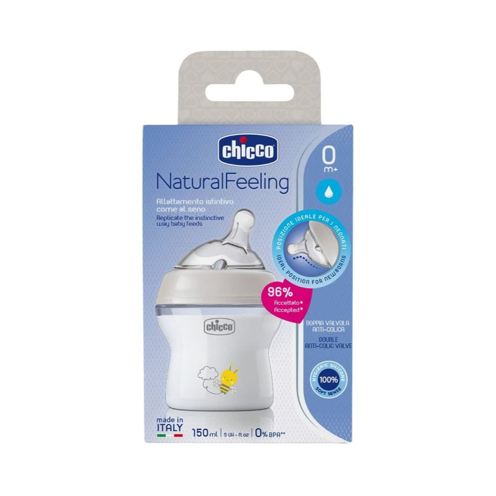 Chicco Natural Feeling Anti-Colic Baby Bottle 150ml (0m+) – Breast-Like Teat