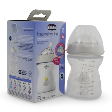 Chicco Natural Feeling Anti-Colic Baby Bottle 250ml (2m+) – Breast-Like Teat