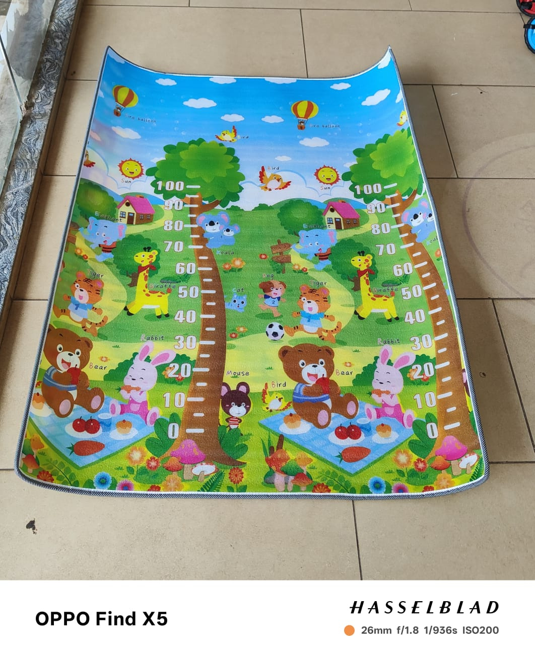 Underwater Mermaid Baby Crawling Play Mat Waterproof Baby Crawling Mat 1.2x1.8M Foldable Play Mat with Learning Prints