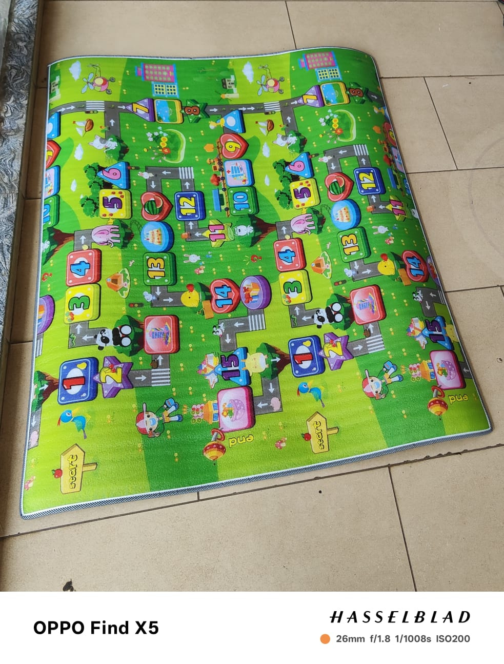 Underwater Mermaid Baby Crawling Play Mat Waterproof Baby Crawling Mat 1.2x1.8M Foldable Play Mat with Learning Prints