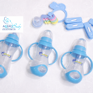 Momeasy Baby Feeding Bottle Set with Handles | Anti-Colic Newborn Bottle Kit