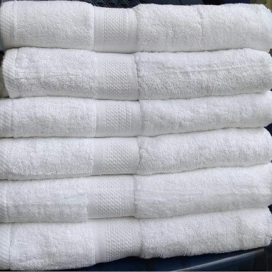 Premium White Cotton Towels Set (Small & Large) – Soft, Absorbent & Hotel Quality