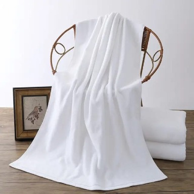 Premium White Cotton Towels Set (Small & Large) – Soft, Absorbent & Hotel Quality