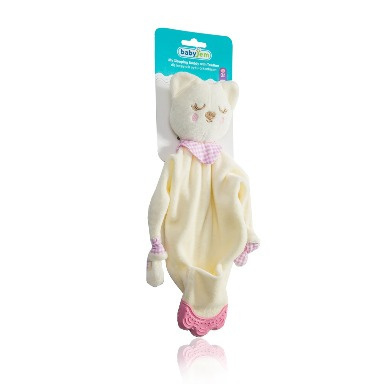Babyjem Sleeping Friend Teether – Pink Teddy Bear, 0-18 Months