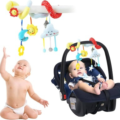 Spiral Baby Activity Hanging Toy – Soft Sensory Toy for Strollers & Car Seats