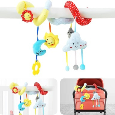 Spiral Baby Activity Hanging Toy – Soft Sensory Toy for Strollers & Car Seats