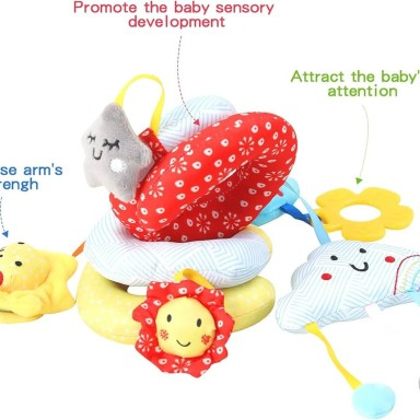 Spiral Baby Activity Hanging Toy – Soft Sensory Toy for Strollers & Car Seats