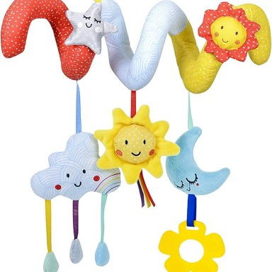 Spiral Baby Activity Hanging Toy – Soft Sensory Toy for Strollers & Car Seats