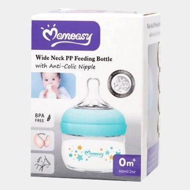 Momeasy 60ml (2oz) Wide-Neck Baby Bottle – Anti-Colic, BPA-Free Newborn Bottle