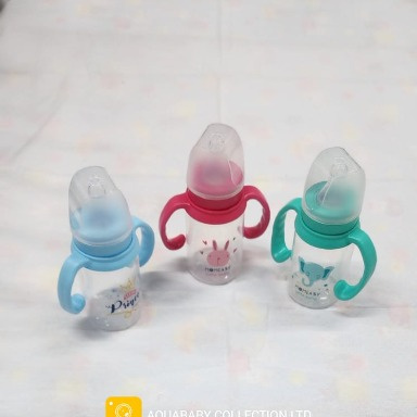 Momeasy 120ml Baby Feeding Bottle with Handles | Anti-Colic Newborn Bottle