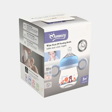 Momeasy 210ml Wide Neck Baby Feeding Bottle | Anti-Colic with Handles