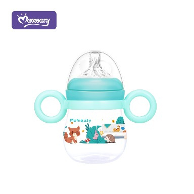 Momeasy 210ml Wide Neck Baby Feeding Bottle | Anti-Colic with Handles